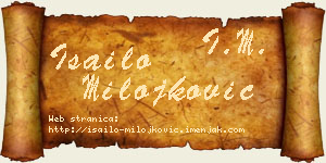 Isailo Milojković vizit kartica